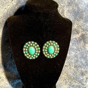 Turquoise concho earrings